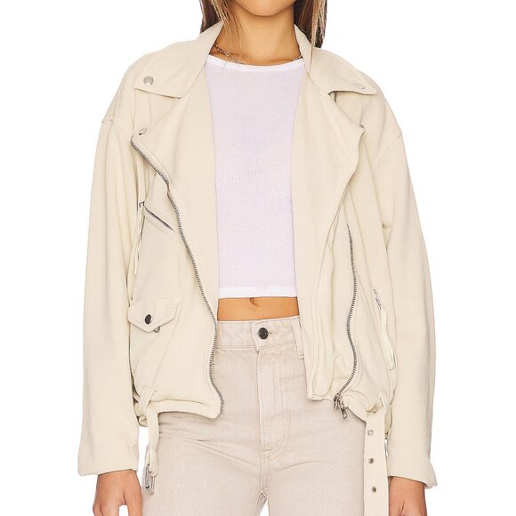 Free People Jackets & Blazers - Free People Rebel Rebel Knit Moto Jacket - New with Tags - Vanilla - S